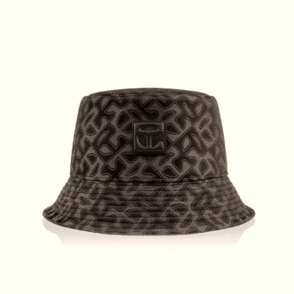 Telfar L/XL Monogram Bucket Hat Black Jacqard Shopper